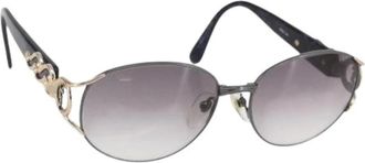 Saint Laurent Pre-owned Metalen Zonnebril - Dames - Vintage Accessoires - Zwart - ONE Size - Vintage