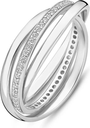 Parte Di Me Accessoires, Dames, Grijs, 50 MM, Ponte Vecchio Lanza Ring met Zirkonia