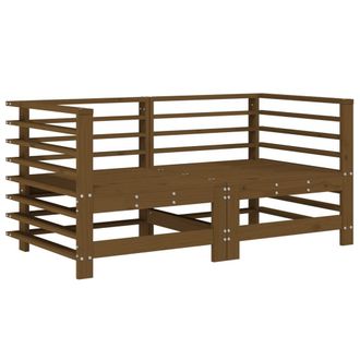 Berkfield Home Garden Corner Sofas 2 pcs Honey Brown Solid Wood Pine