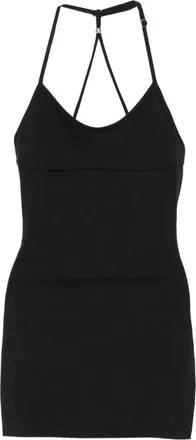 Frankies Bikinis Kleedjes, Dames, Zwart, S, Katoen, Carla Katoenen Mini Jurk