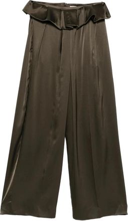Khaite Kira Broeken - Dames - Wijde Broeken - Bruin - XS - Broeken