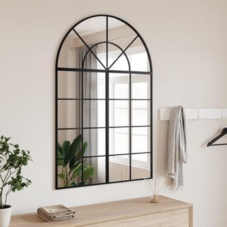 Berkfield Home Wall Mirror Black 80x120 cm Arch Iron