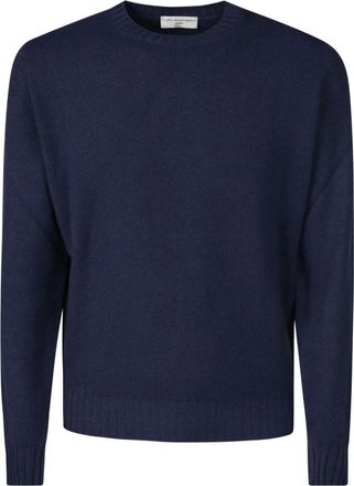 FILIPPO DE LAURENTIIS Maglione girocollo in lana e cashmere a coste - - Knitwear - Uomo - Blu - 2XL