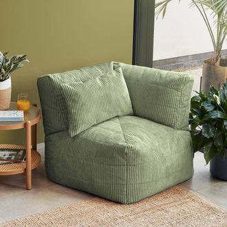 Icon Brand Noa Bean Bag Corner, Jumbo Cord in Green