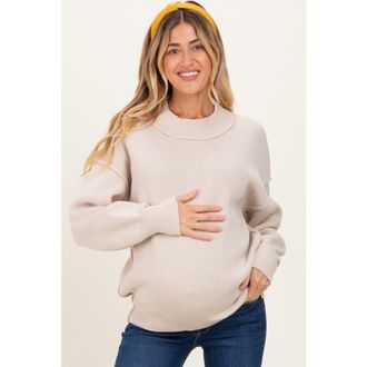 Pinkblush Wide Neck Drop Shoulder Sweater in Beige at Nordstrom, Size Medium
