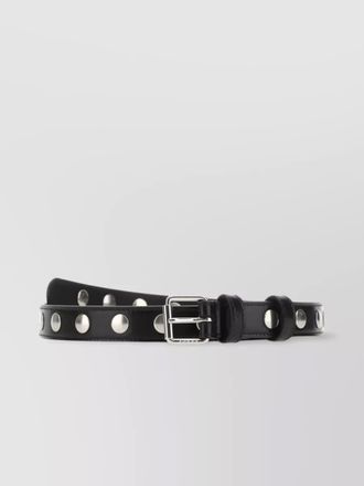 Gucci adjustable leather belt with silver buckle