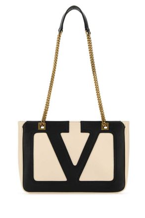 Valentino Garavani Ivory Leather Small Viva Superstar Shoulder Bag