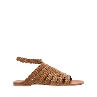 Casadei Flat Sandals, female, Brown, Size: 11 US Avenida Flat
