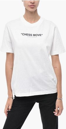 Off-white Cotton Crewneck T-Shirt CHESS MOVE size Xxl