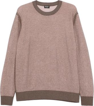 Ermenegildo Zegna Pullover - Heren - Ronde hals truien - Roze - XL - Truien & Vesten
