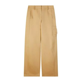 Patrizia Pepe Pantalones Rectos - Trousers - Mujer - Beige - L