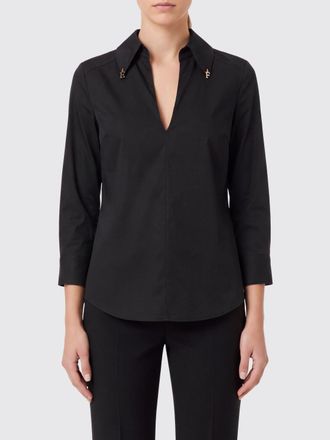 Elisabetta Franchi Camicia slim fit in cotone stretch con scollo a V profondo