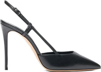 Casadei 100 mm Julia slingback pumps met puntige neus en hak - Zwart