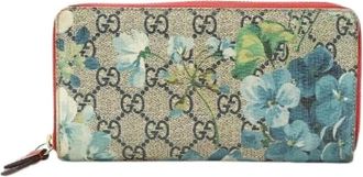Gucci Pre-owned Blooms Zip Around Lange Portemonnee - Dames - Vintage Accessoires - Veelkleurig - ONE Size - Leer - Vintage
