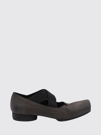 Uma Wang Mary Jane Leather Flats with Square Toe and Elasticized Laces