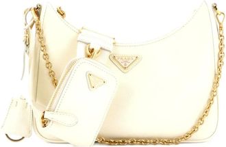 Prada Re-Edition 2005 Shoulder Bag Saffiano Leather Small crossbody bag - Wit