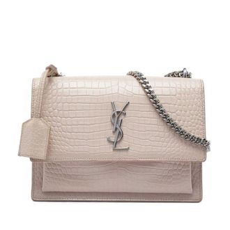 Saint Laurent Pre-owned Saint Laurent Medium Croc Embossed Leather Monogram Sunset Crossbody Ladies DN0IPPAADEAKGK5E