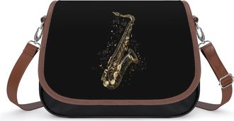 Generic Saxophone Musical Notes Fashion Womens Crossbody Bags Novelty Handbag Shoulder Bag Purse