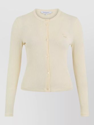 Maison Kitsun&eacute; ribbed crew neck cardigan