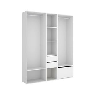 Dmora Gran Armario Celestin, Muebles De Dormitorio, Vestidor, Armario De Ropa, 158x45 H205 Cm, Blanco Y Roble - Dmora