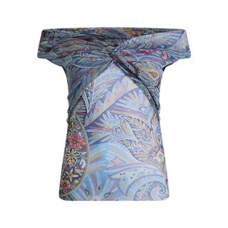 Etro Etro, Sleeveless Tops, female, Multicolor, Size: 2XS Raffinato Straight Neck Top