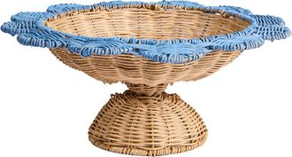 Novità Home Alhoa - repisa grande de ratán con borde azul