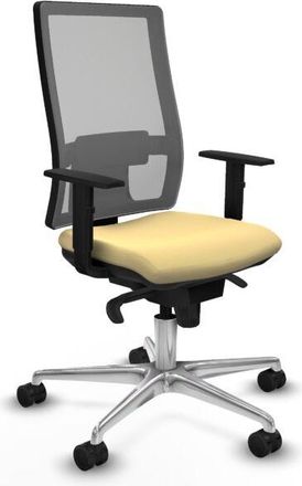 Piqueras y Crespo Horna sincro malla gris similpiel crema brazos 1D base aluminio ruedas 65mm nailon