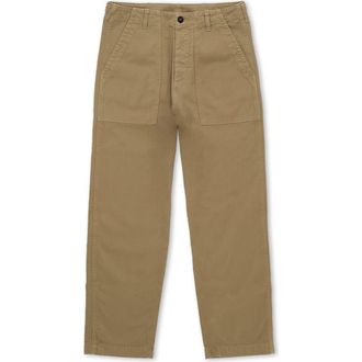 Fortela Newfatigue Herringbone Cotton Fatigue Trousers in Beige at Nordstrom, Size 33 Eu