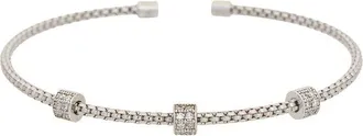 Meshmerise 18K Plated 0.15 Ct. Tw. Diamond Bangle Bracelet