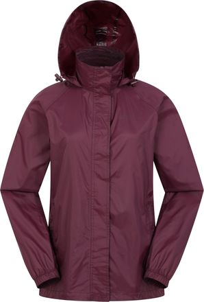 Mountain Warehouse Pakka Womens Waterproof Packable Jacket - Foldaway Hood Jacket, Ladies Coat, Lightweight Rain Jacket - For Spring Summer, Walking, Travelling Dark Pur