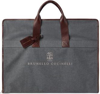Brunello Cucinelli Calfskin suit carrier in Anthracite at Nordstrom