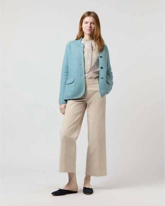 Ann Mashburn Tyrolean Wool Jacket In Misty Blue