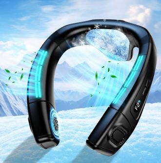 OEM Ventilador De Cuello Portatil Con Hielo Placa De Refrigeraci&oacute;n Grande, Ventilador Peque&ntilde;o Silencioso Aire Acondicionado Ponible 6000mah Usb Recargable