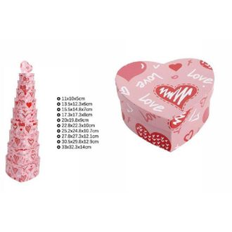 Trade Shop Trade Shop - Set 10 Pz Scatole Box Regali Varie Misure Matrioska Forma Cuore Rosa Love 71966