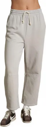 perfectwhitetee Fallon Fleece Barrel Pants In Silver