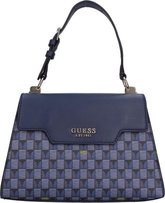 Guess Hallie Flap Bag - Dames - Schoudertassen - Blauw - ONE Size - Leer - Tassen