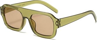 Generic Square Frame Womens Oversized Sunglasses Outdoor Beach Mens Sports Sun Glasses(Green)