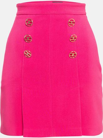 Elisabetta Franchi Pink Logo Embellished Mini Skirt