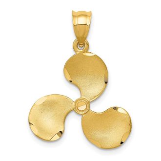 Diamond2Deal 14k Yellow Gold Propeller Pendant