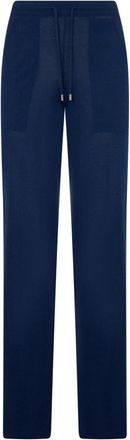 Moorer Lollie Gebreide Broek - Dames - Sweatpants - Blauw - XS - Katoen - Broeken
