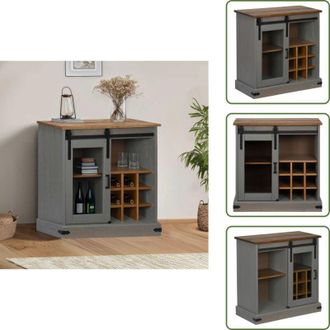 vidaXL Credenza con ante scorrevoli - vidaXL Credenza HALDEN con Anta Scorrevole 80x40x80 cm Legno Massello - Credenza per soggiorno