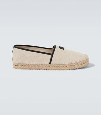 Dolce & Gabbana DG Leather-trimmed espadrille sandals