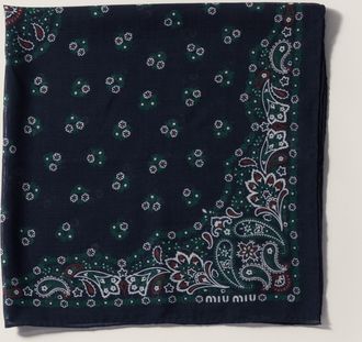 Miu Miu Printed wool and cashmere scarf