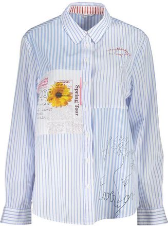 Desigual Gestreepte Graphic Patch Blouse