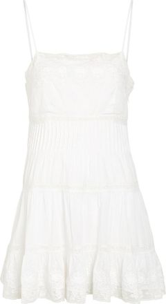 LoveShackFancy Loveshackfancy Zuri Embroidered Cotton Mini Dress - White - 10 (UK14 / L)