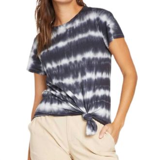 Sanctuary Perfect Knot Tee In Black Stripe Tie Dye