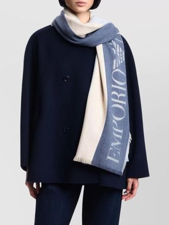 Emporio Armani stole stripes frayed edges