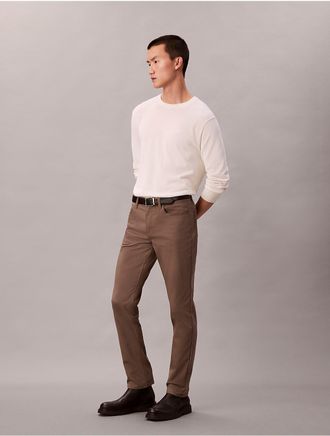 Calvin Klein Mens Slim Move 5-Pocket Pant - Brown - 29W x 30L