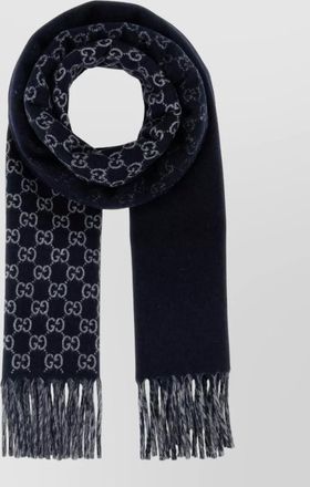 Gucci embroidered wool cashmere scarf