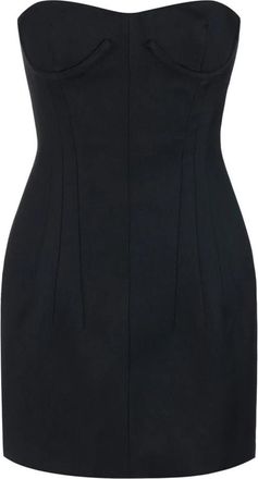 Elisabetta Franchi Jurk van coole wol - Dames - Feestkleedjes - Zwart - 2XL - Wol - Kleedjes